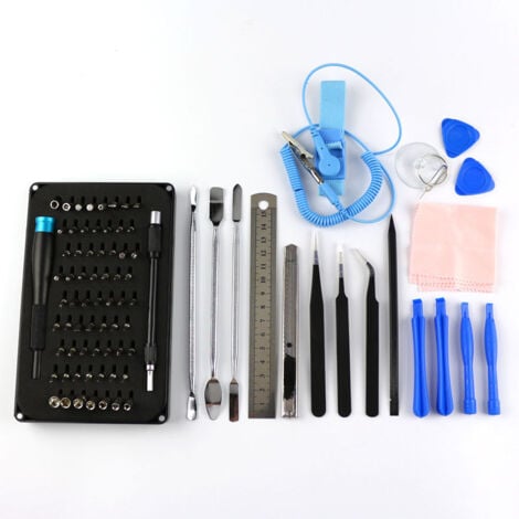 85 in 1 Pro Tech Toolkit, Tool Kit, Opening Tools, Precision Screwdriver and 64 Bits (4 mm), for Phone, Computer Repair