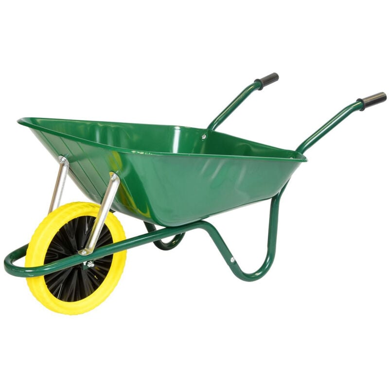 85 Litre Heavy Duty Builders Wheelbarrow Ð Green Ð Puncture Proof Wheel