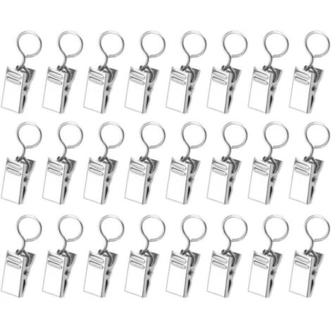 85 Pièces Pinces à Rideaux en Métal, Pince Rideaux Decoration Crochets de Suspension, Crochet fermé, Argent