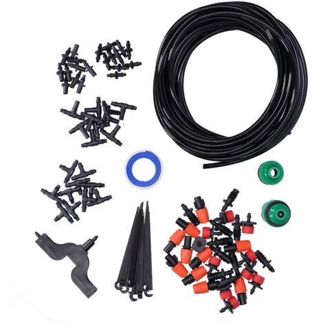 85 Pièces Système d'Irrigation Jardin avec Pulvérisateur Brumisateur, Kit Goutte-à-Goutte, Tuyau 10m et Raccord en T