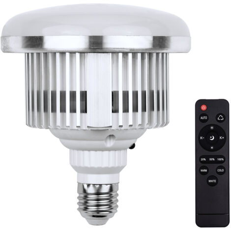 85-W-LED-Lampe, 3000–6500 K, Fotolampe, energiesparend, einstellbare Helligkeit, E27-Fassung, mit Fernbedienung, für Fotostudio, Zuhause, Lager, Büro, Hotel
