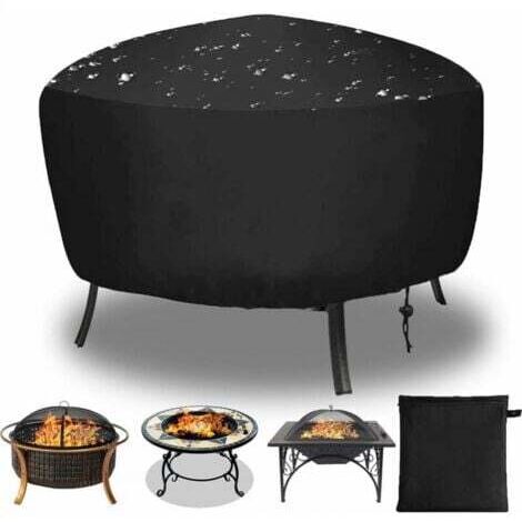 85 x 40 cm Housse de protection pour brasero rond, cordon de serrage pour imperméable, coupe-vent, résistant aux UV, tissu Oxford pour four, table à manger et chaises et jardin