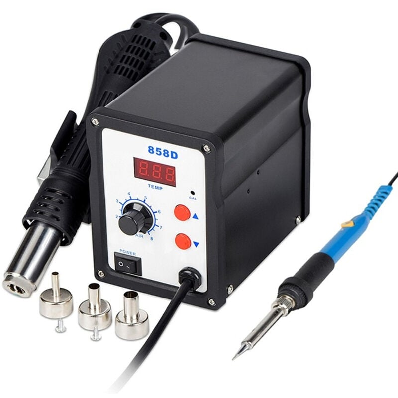 Keyoung - 858D Station Air Chaud, Techextra Soudeur a Air Chaud, Hot-Air Soldering Rework Station led Digital affichage 100-480°C, 700W Station