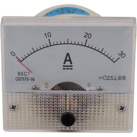 85C1-A - Medidor analógico de panel de 30 A, amperímetros mecánicos de corriente continua