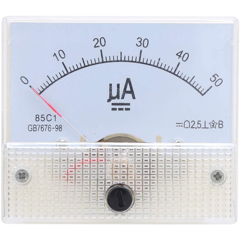85C1 Compteur de Courant Analogique DC0-50UA ABS Pointeur Ampèremètre DC 500V pour Équipement Électrique
