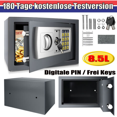 8.5L Elektronisch Safe Tresor mit Zahlencode+Notschlüssel Geld Möbel Tresor Groß