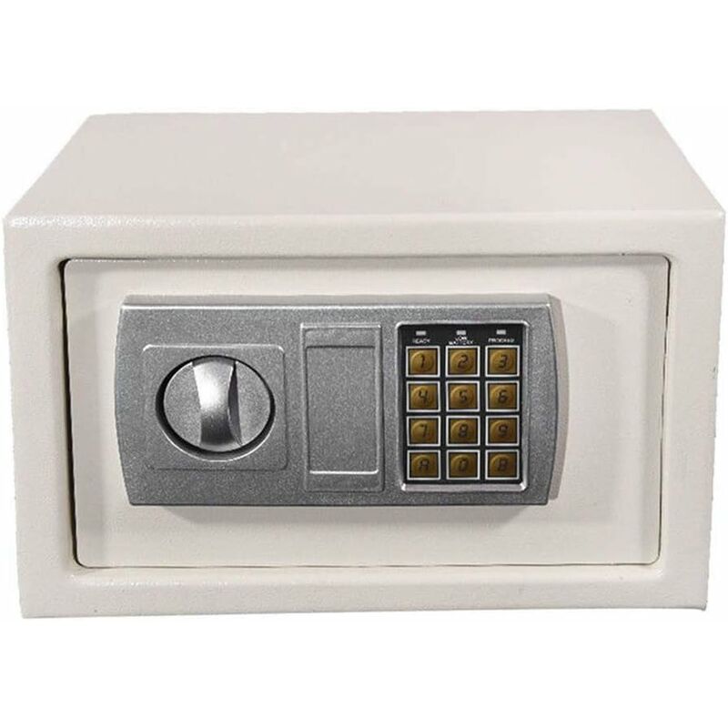 8.5L Security Steel Home Office Digital Electronic Safety Box with Key (White)