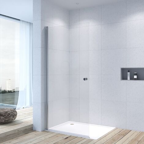 85x197 cm Duschabtrennung Drehtür Glas Pendeltür Einscheiben-Sicherheitsglas mit Nano Duschwand Walk in Dusche für Duschwanne