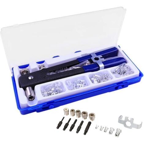 86-Piece Hand Riveter Kit for Nuts, Manual Riveter, Threaded Nut Rivet Inserts M3 M4 M5 M6 M8 for Cars, Trailers, Electrical Boards, and Other Applications