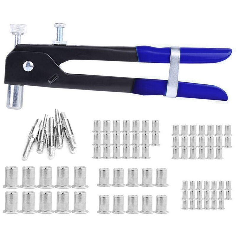 

86 piezas de tuerca roscada remachadora herramienta de insercion remachadora Rivnut Nutsert Kit