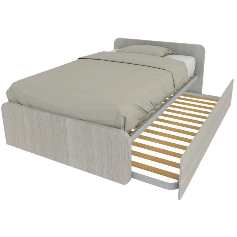 Lit queen size avec lit gigogne - Chêne de roche