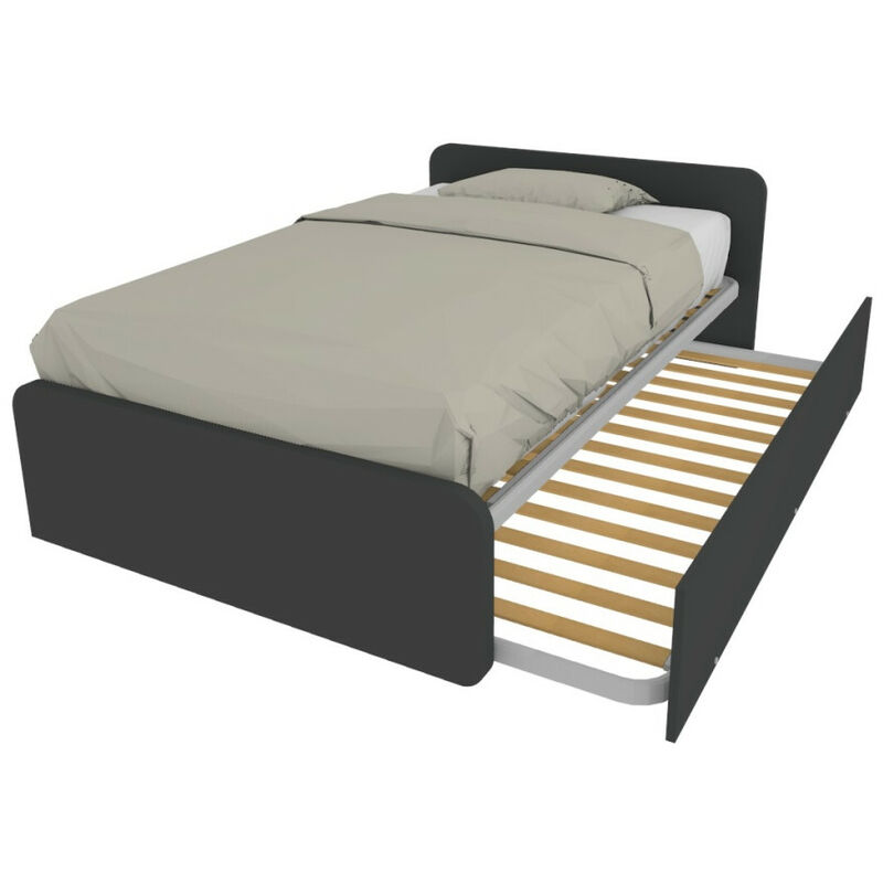 Lit queen size avec lit gigogne - Basalto