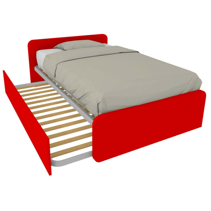 Lit queen size avec lit gigogne - Rouge