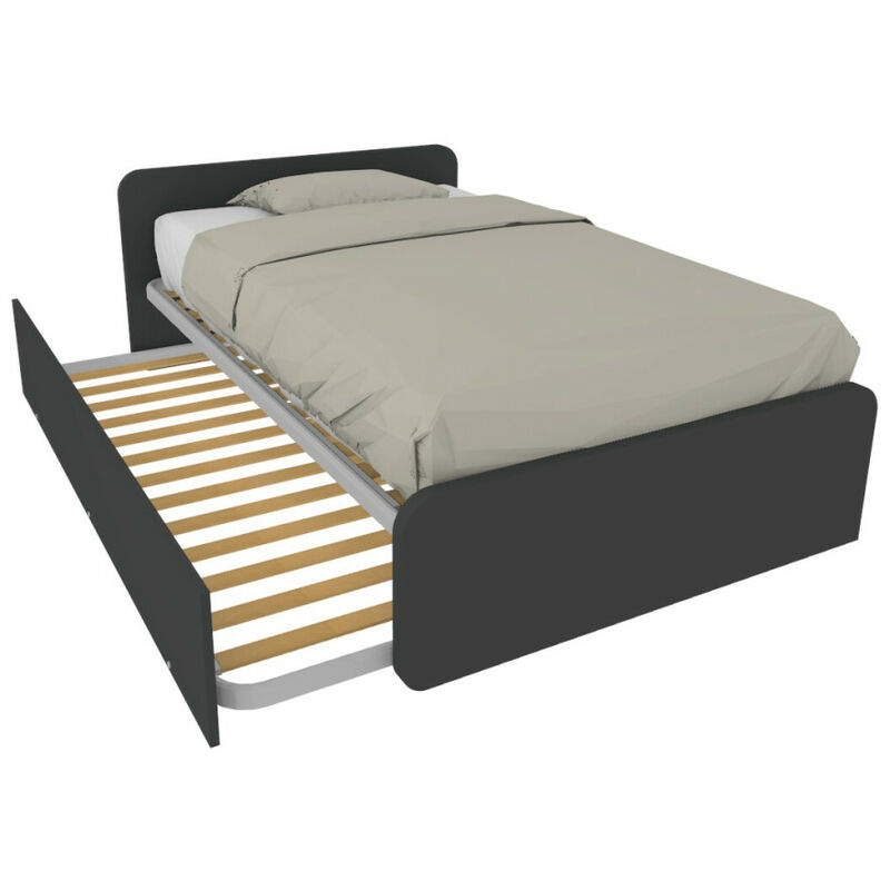 Lit queen size avec lit gigogne - Basalto