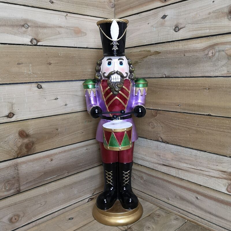Festive - 86cm Resin Nutcracker Ornament Soldier with Drum For Christmas Display