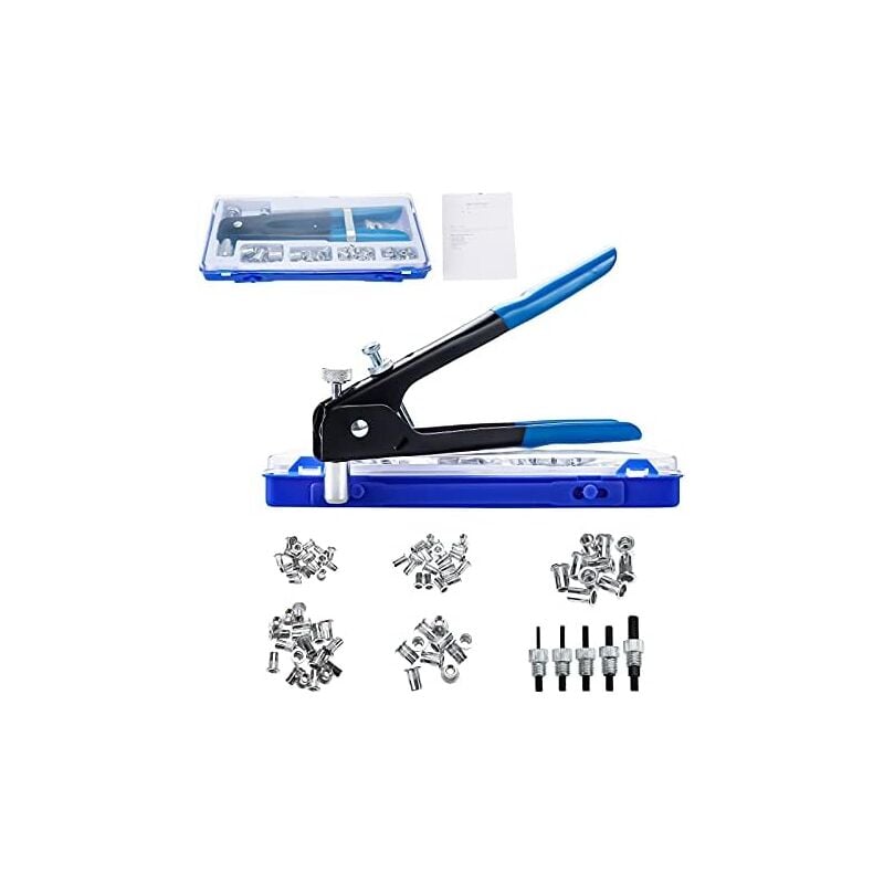 86Pcs Pistolet à Riveter M3 M4 M5 M6 M8 Fileté Écrou Rivet Outil de Pince à Riveter Insert Fileté Kit