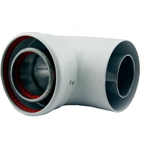87º Coude coaxial M H - DISMOL Dimensions : Ø60x100 mm - Type : M-H - Caractéristiques : 90º