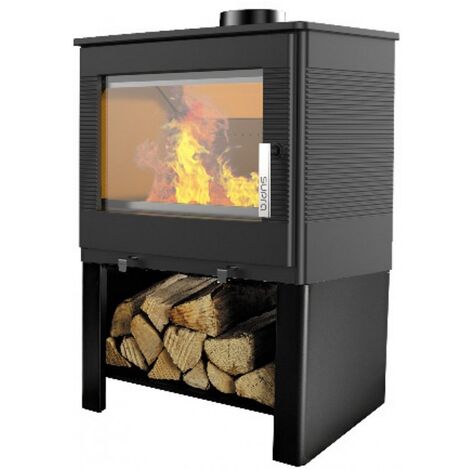 8,7 kw wasserdichter holzofen aus gusseisen, odélya pyre, schwarz - Supra - FR9016150B