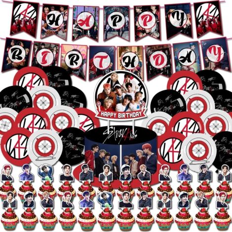 88-teiliges Set kleiner Stray-K-Geburtstagsdekorationen, Happy Birthday-Banner
