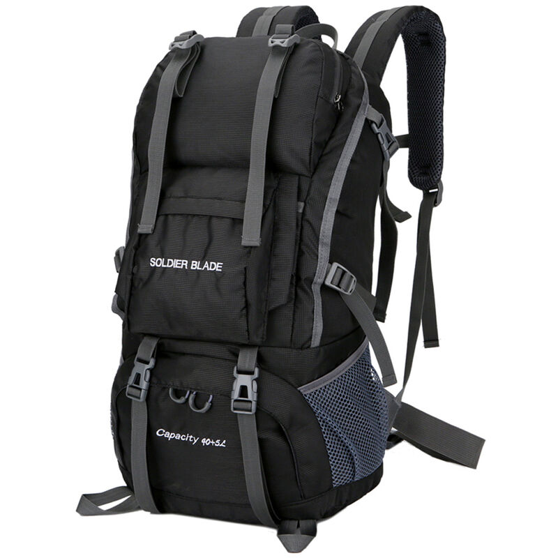 

Soldier Blade - 8812 Bolsa de montanismo al aire libre Mochila de senderismo de doble hombro Unisex 45L Negro