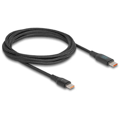 88136 DeLock USB-C / USB-C 2.0 - Power Delivery 3.1 140 W - 1.2 m - Câble USB-C vers USB-C 2.0 - Mâle / Mâle - Power Delivery 3.1 140 W avec indication de puissance - 1.2 m