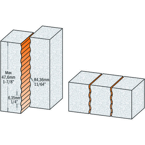 881.531.11 FRAISE POUR JOINTS ONDULeS HW  S=12,7  D=15,87X51X89   R=4,36
