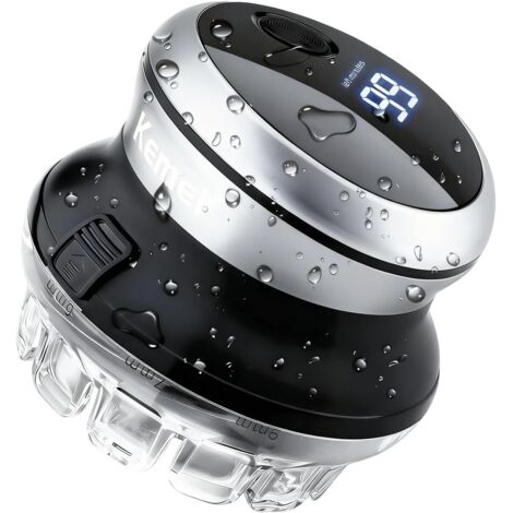 887 Tondeuse à cheveux pour homme, sans fil, coupe rapide, lame rotative circulaire, étanchéité IPX7, rechargeable par USB avec écran LED Argent茅. -