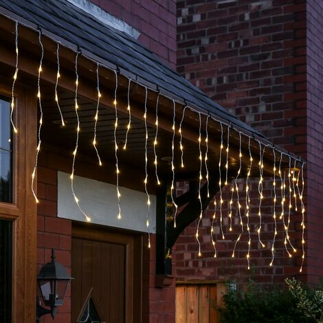 8.8m Outdoor Christmas Snowing Effect LED Icicle Lights Warm White Decoration