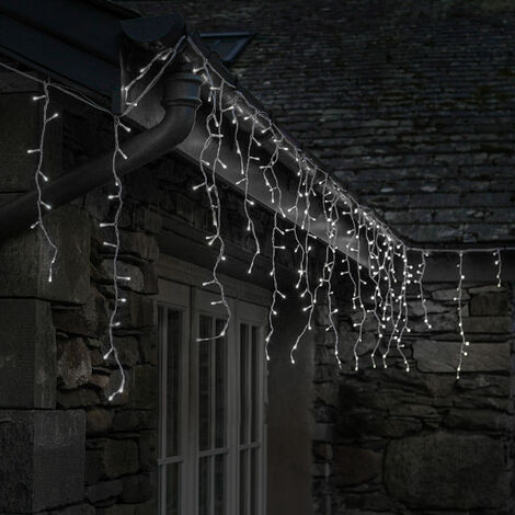 8.8m Outdoor Christmas Snowing Effect LED Icicle Lights White Decoration