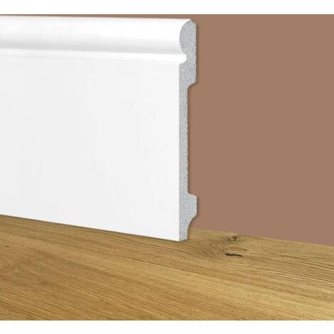 88ml bancale di Battiscopa Zoccolino BIANCO mod. OLANDESE 145x18x2000mm in POLIMERI - Polistrutturato