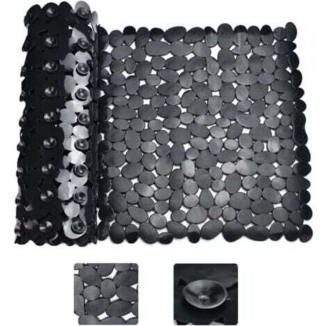 （88x40cm）Tapis de Douche Antidérapant Noir Rectangle Tapis de Baignoire Antidérapant Anti Moisissure Tapis de Bain Antidérapant pour Baignoire Tapis
