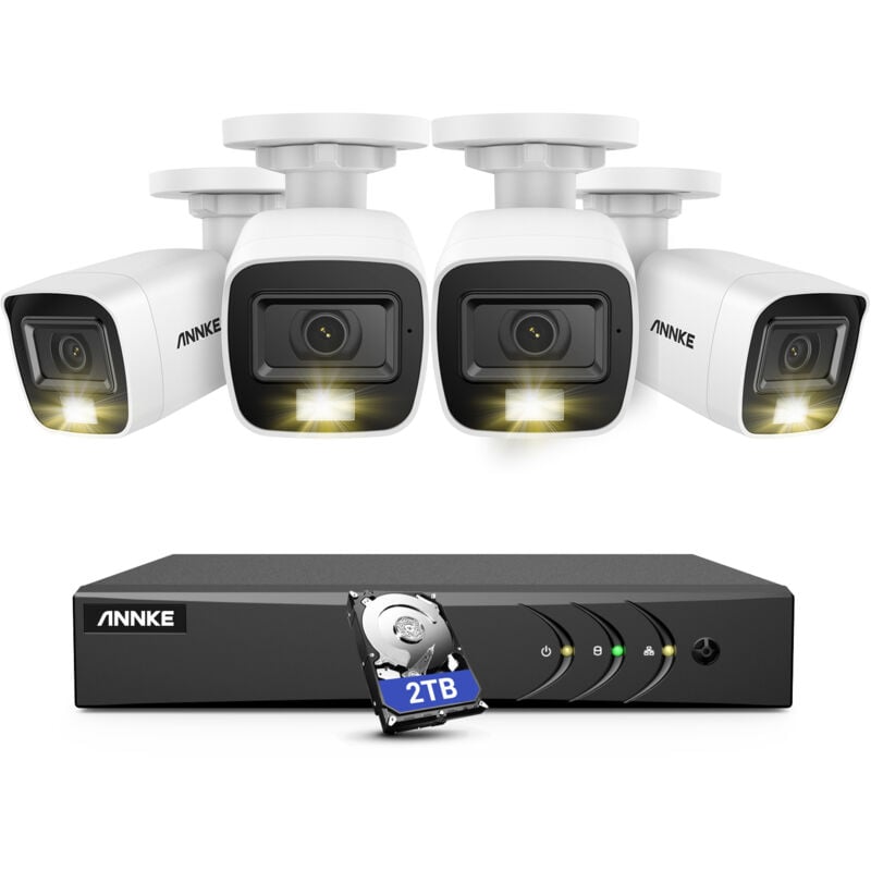 8CH Kits de vidéosurveillance 5 en 1 dvr 42MP micro intégré intelligent ir étanche système de caméra de sécurité de surveillance à distance-disque