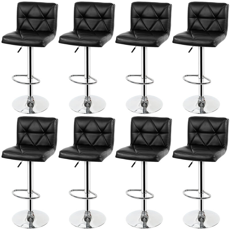8×Chaise de bar réglable noir Chaise de bar de dossier