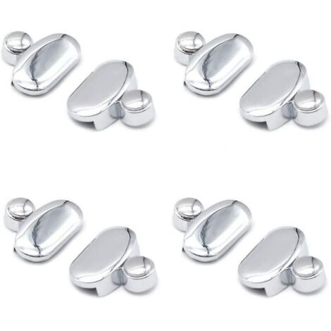 8er-Pack Badezimmerspiegelhalterungen mit Klemme, ovale Ablagehalterung aus verchromter Zinklegierung.