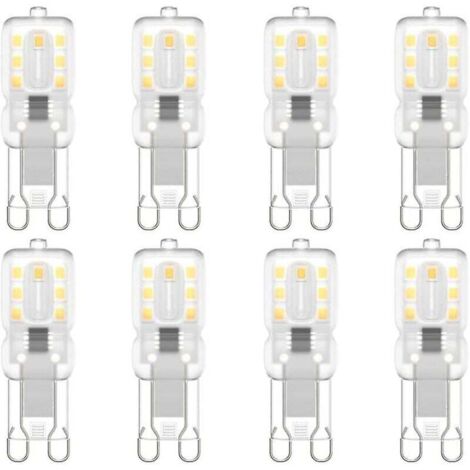 8er-Pack G9-LED-Lampen, G9 LED 220 V, neutralweiß (4000 K), 3 W (entspricht 30 W Halogenlampe)