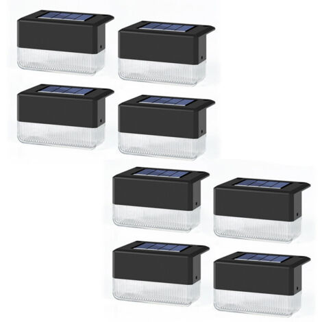 8er-Pack Solar-LED-Geländerleuchten, Solarleuchten für den Außenbereich, wasserdichte Solar-Stufenleuchten für Treppen, Zäune, Terrassen, Gärten und Patios.