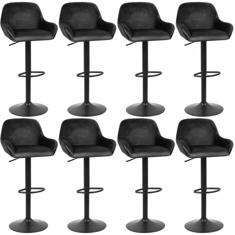 8er Set Barhocker Braga Stoff-schwarz-