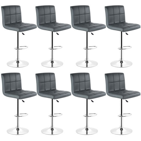 8er Set Barhocker Küchenhocker Tresenstuhl Sitzhocker Esszimmerstuhl Grau