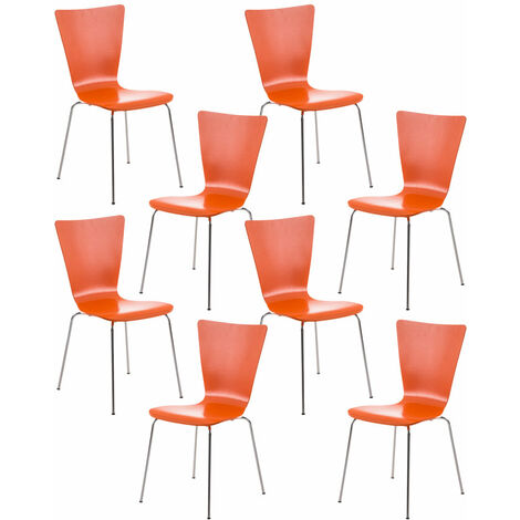 8er Set Besucherstuhl Aaron orange