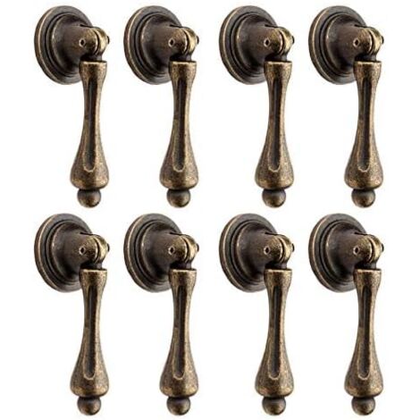 8er Set dekorative Schubladen- und Schrankgriffe im Vintage-Stil aus Bronze