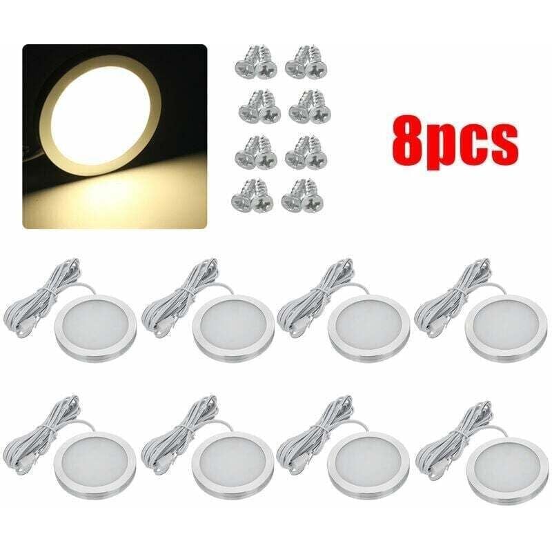 Image of 8er Set Innenraum LED Strahler 12V Ø59,5mm für VW T4 T5 Wohnmobil Caravan Küche Warmweiß 3000K