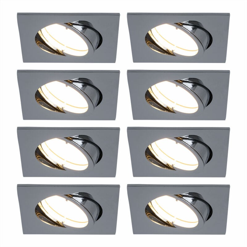 Etc-shop - 8er Set LED Einbau Decken Strahler Schlaf Zimmer Spot Lampen beweglich DIMMER Küchen Leuchten rund Karton beschädigt