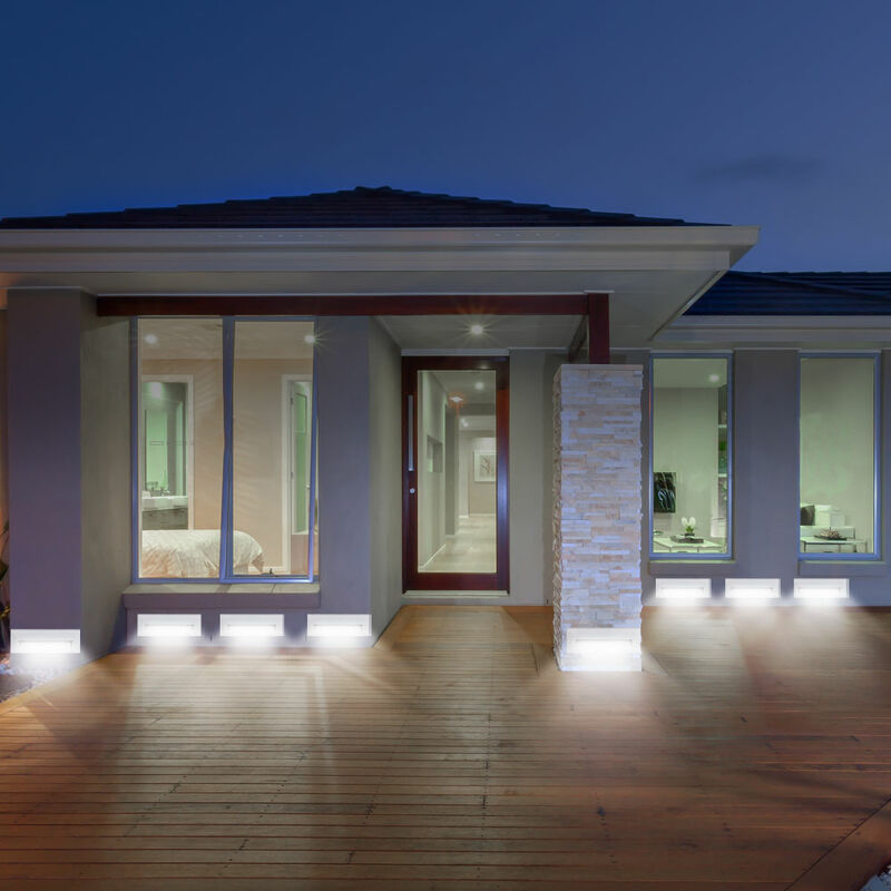 Etc-shop - 8er Set LED Außen Wand Lampen Fassaden Strahler Veranda Treppen Stufen Garten Leuchten Beleuchtungen