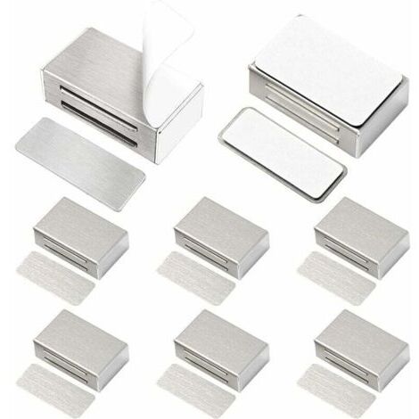 8er-Set Magnetische Türschließer con Attacco Adesivo per Porte Armadio – Attuali, chiusure magnetiche senza viti e perforazioni per armadi cucina, cassetti, armadi, mobili, ecc.
