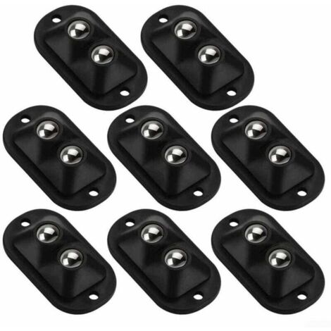8er Set selbstklebende Möbelrollen - Selbstklebende Flachrollen - Schwarz