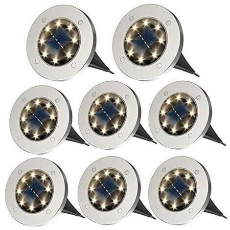 8er-Set (warmweiß) Solar-Gartenleuchten für den Außenbereich – IP65 wasserdichte Solarleuchten – für Garten, Rasen, Terrasse und Hof