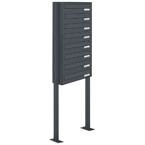 8er Standbriefkasten Freistehend Durchwurfanlage RAL 7016 Anthrazit