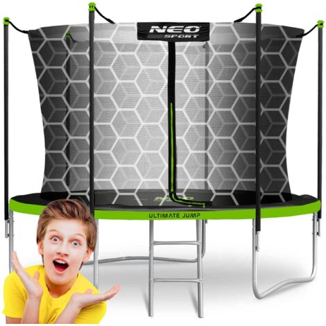 8ft/252cm Gartentrampolin mit Innennetz und Neo-Sport-Leiter