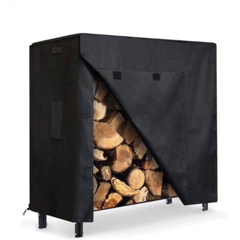SWEEVT 8FT Firewood Rack Outdoor with Cover, Includes Thickened & Widened Rungs, Heavy Duty Log Rack Wood Holder, Easy to Assemble，96x24x42inch