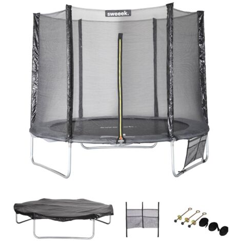 8ft trampoline with accessory kit Grey 244x244x150 cm - Galaxie